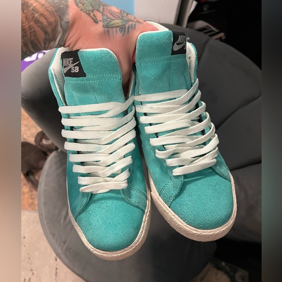 Nike SB Blazer Aqua Blue Azure - Picture 5 of 9